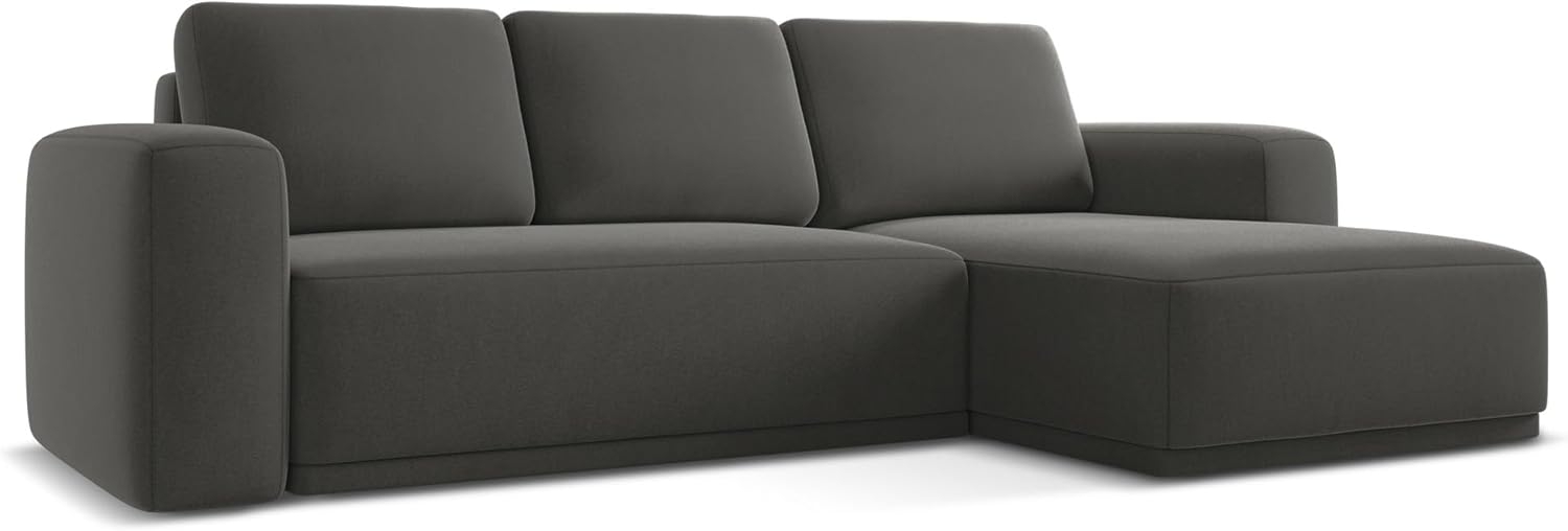 Ecksofa mit Schlaffunktion Rechts Kaila in Samtstoff Bild 1