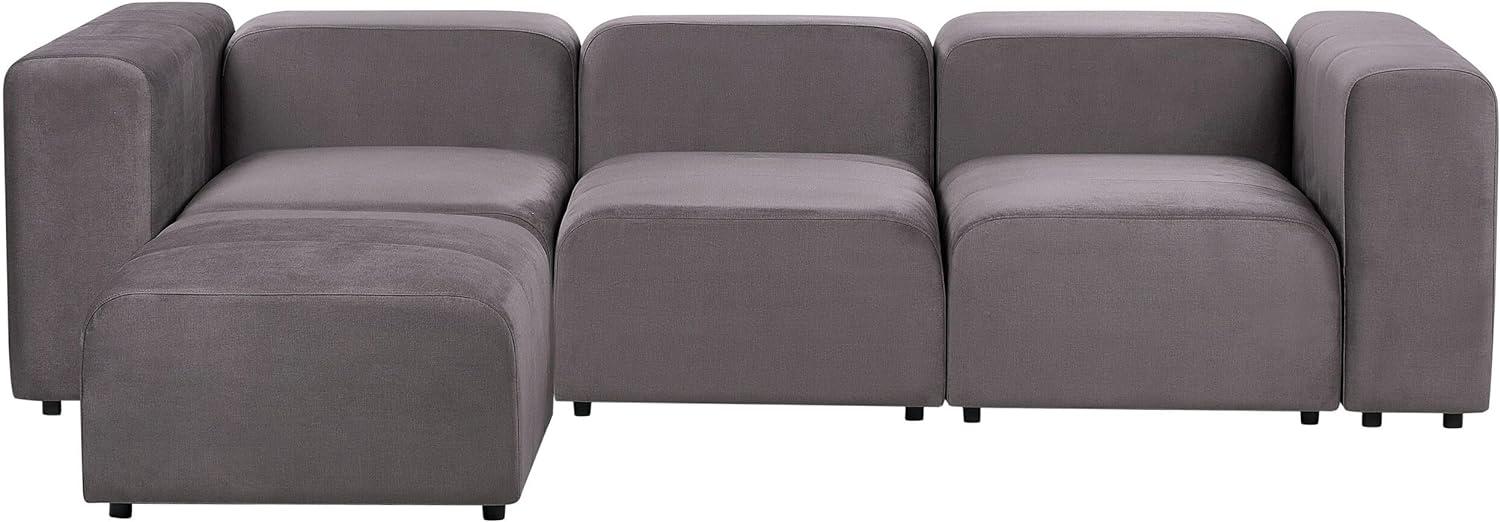 3-Sitzer Sofa Samtstoff dunkelgrau mit Ottomane FALSTERBO Bild 1