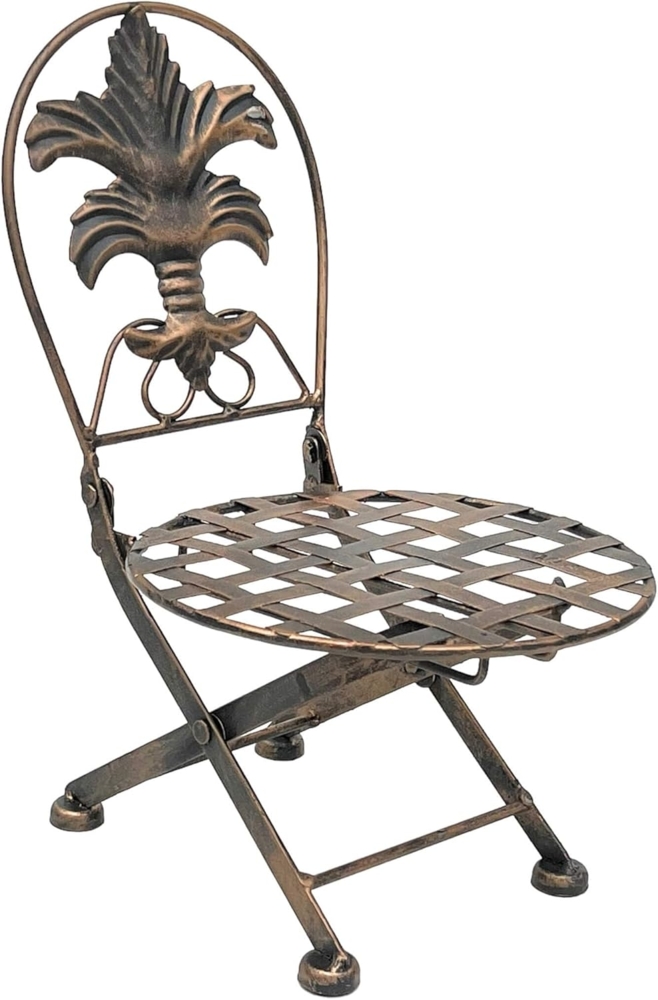 Blumenhocker Stuhl klappbar metall Blumenständer Pflanzenständer 32 cm Puppenstuhl Bild 1