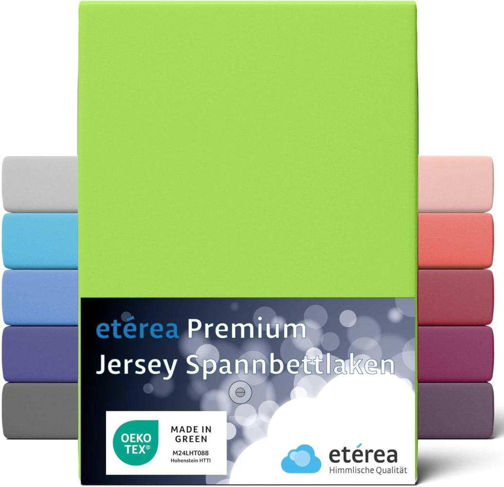 etérea Premium Jersey Spannbettlaken Apfelgrün 90x200 - 100x200 cm Bild 1