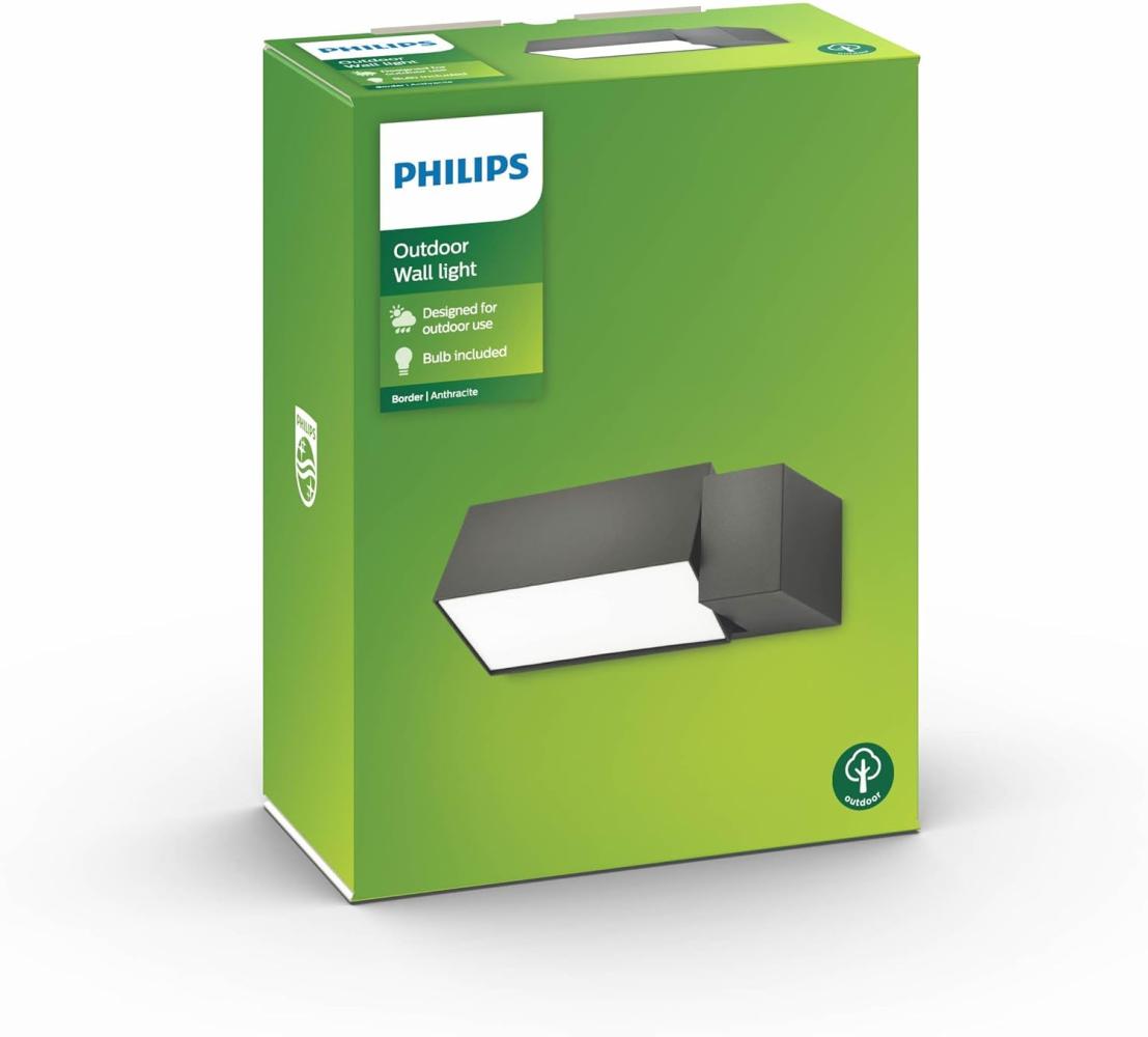 Philips Wandaußenlampe Border grau 1-flg. E27 schwenkbar Bild 1