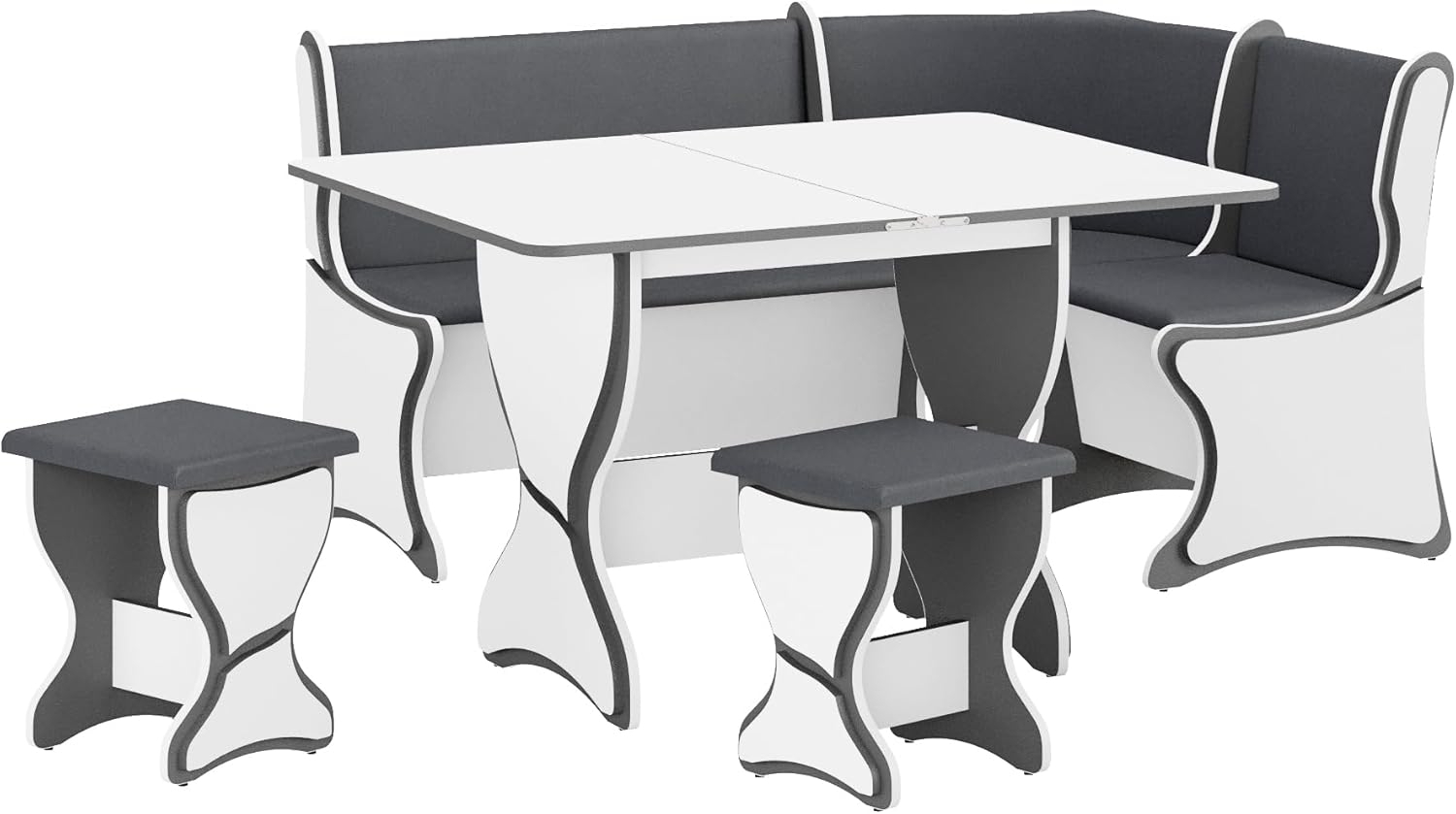 Rodnik Eckbankgruppe Argentinien, (Set, 4-tlg, ausgefallene 3D- Applikationen), Eckbankgruppe : Truhenbank, Esstisch ausklappbar, 2xHocker Bild 1