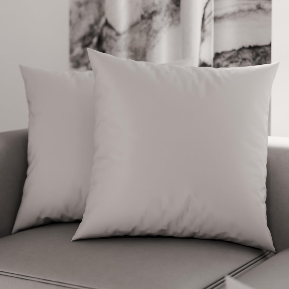 PETTI Artigiani Italiani – 2er-Set Kissenbezüge 65x65 cm aus Mikrofaser, Zierkissenbezüge für Schlafzimmer & Sofa, Uni Hellgrau, 100 % Made in Italy Bild 1