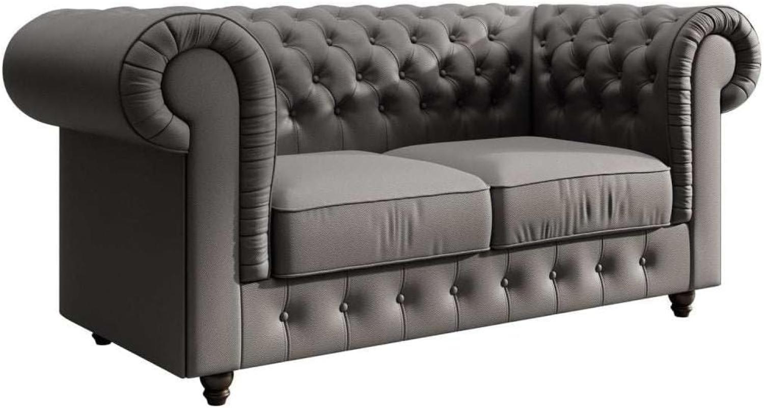 Chesterfield Sofa Lorena (Kunstleder) Grau Bild 1