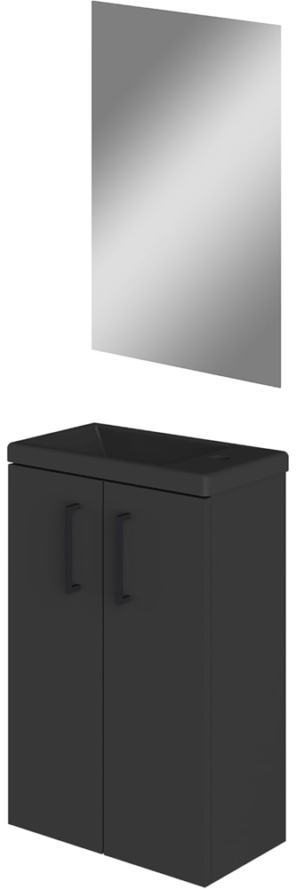 Baikal Unicolor, Holz Keramik Glas, Mattschwarz, 40 cm Bild 1