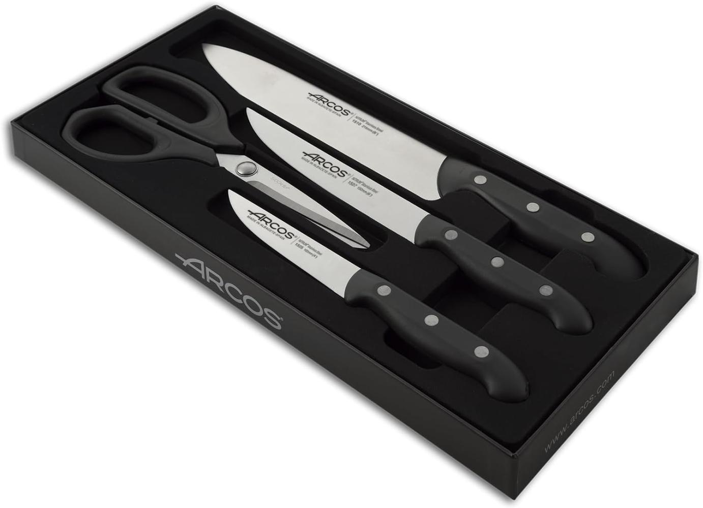 Arcos 152600 Set 3 Messer-Schere Edelstahl schwarz 4-teilig Bild 1