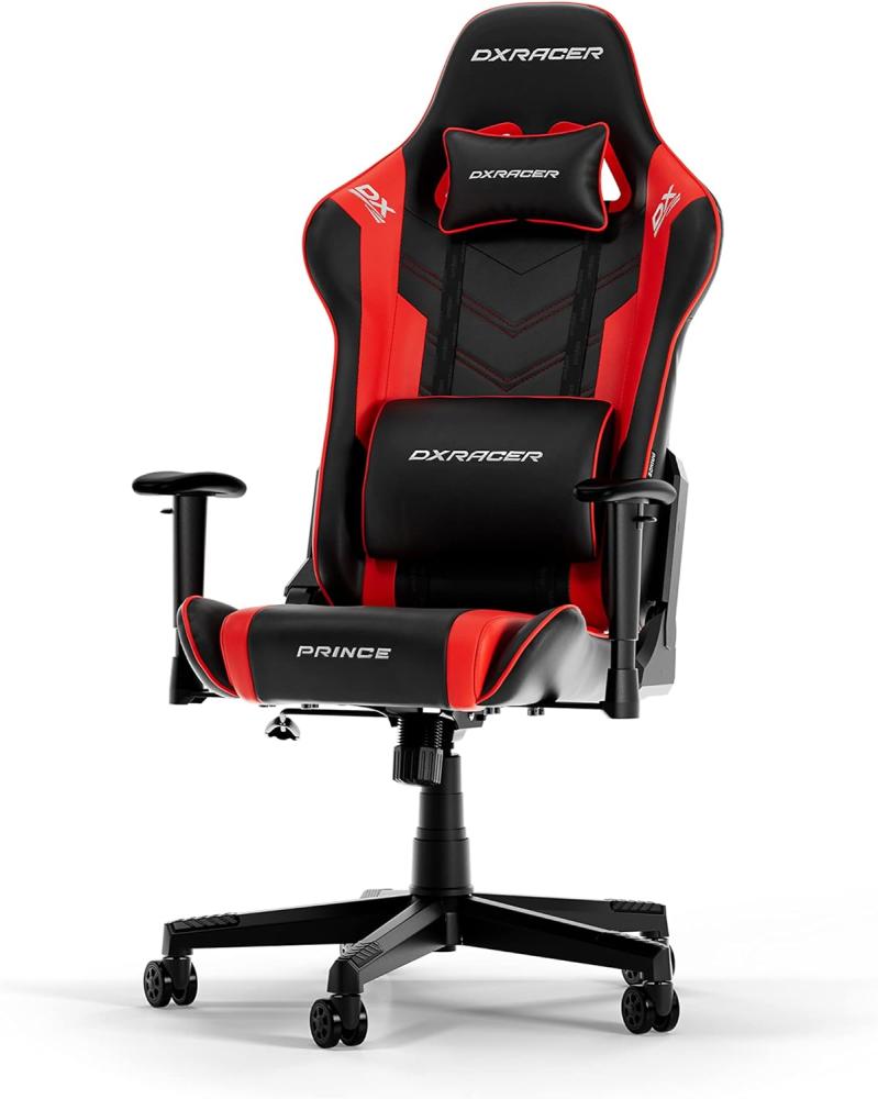 DXRacer (das Orginal) Prince P132 Gaming Stuhl, Kunstleder, Schwarz-rot, 185 cm Bild 1