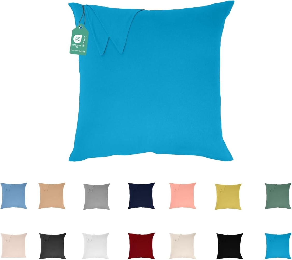Livessa Kissenbezug 80x80 aus%100 Baumwolle Jersey Stoff - Verdeckter Reißverschluss, Kopfkissenbezug 80x80 cm, Kissenhülle, Ultra weich und atmungsaktiv, Oeko-Tex Zertifiziert Bild 1