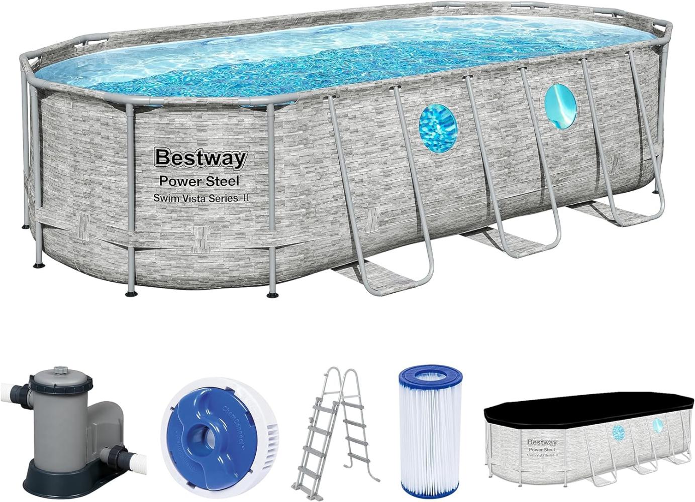 Bestway 'Power Steel Swim Vista Series 549 x 274 x 122 cm' Frame Pool Komplettset Bild 1