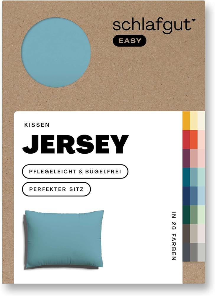 Schlafgut Kissenbezug EASY Jersey|Kissenbezug einzeln 70x90 cm| petrol-mid Bild 1