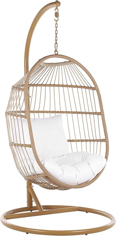 Hängesessel mit Gestell ø 102 cm Rattan / Flechtseil natürlich ALBA Bild 1