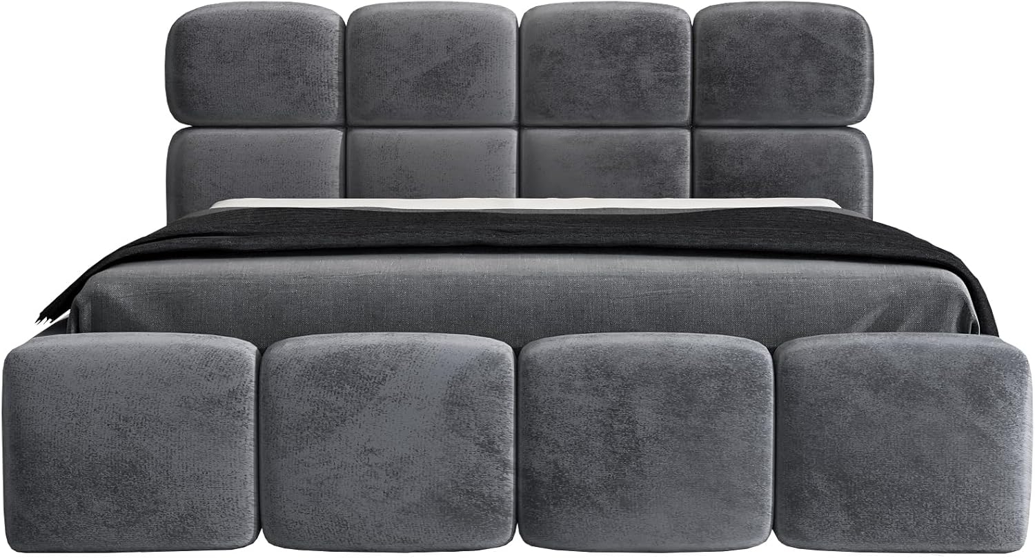 Polsterbett MONAKO 140x200 mit Matratze, Bettkasten und Lattenrost. Farbe: Anthracite 18 Bild 1