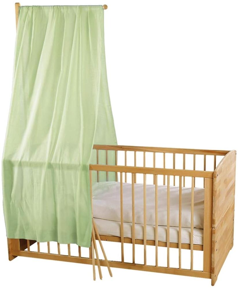 Bio Baby Betthimmel 100% Bio-Baumwolle (kbA) GOTS zertifiziert, Mintgrün, 115 x 300 cm Bild 1