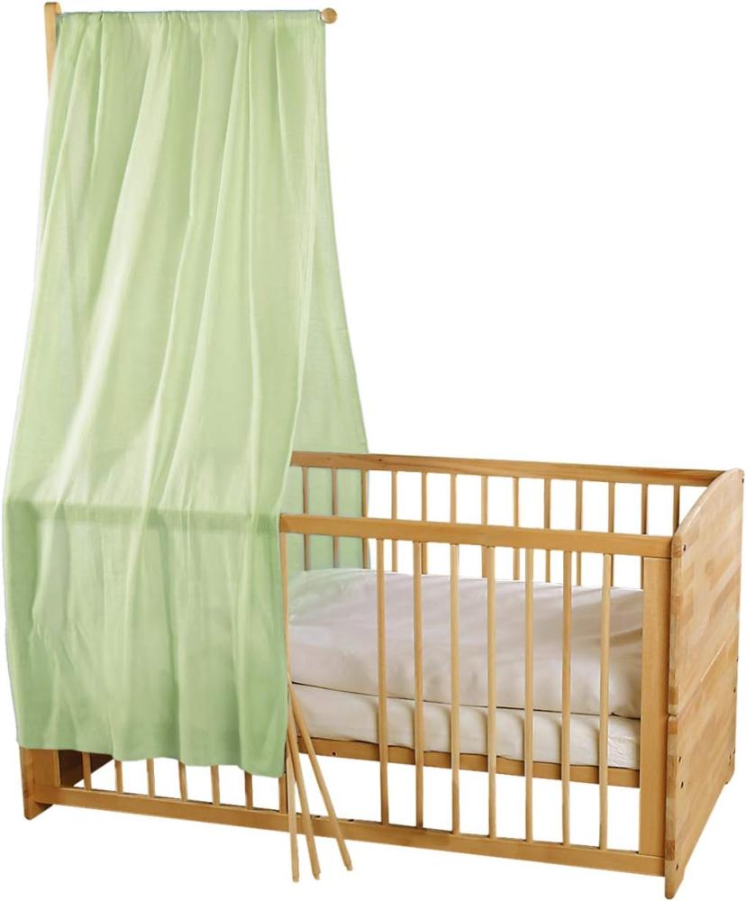 Bio Baby Betthimmel 100% Bio-Baumwolle (kbA) GOTS zertifiziert, Mintgrün, 115x300 cm Bild 1