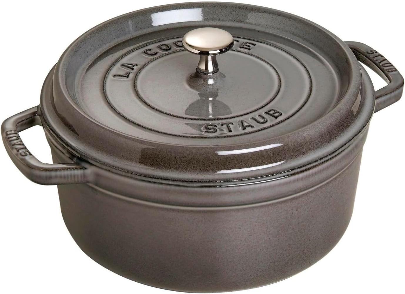 Staub La Cocotte 26cm rund Graphit-grau, Gusseisen Auflaufformen + Bräter Bild 1