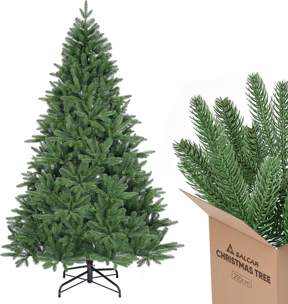 SALCAR Künstlicher Weihnachtsbaum 210 cm – Premium Nordmanntanne aus 100?% PE in Naturgrün, farb- & formstabil, geruchlos, ohne Nadelverlust Bild 1