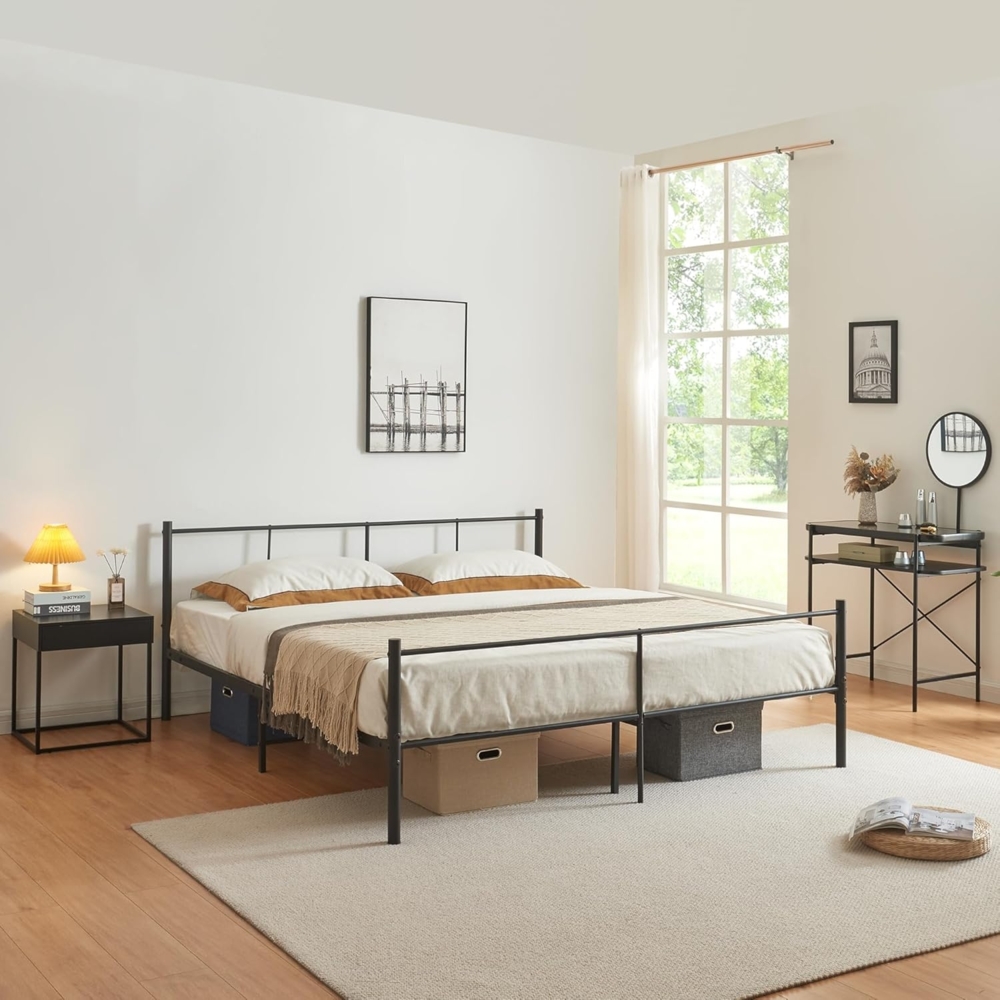 Metallbett Laos 160x200 cm Schwarz [en. casa] Bild 1
