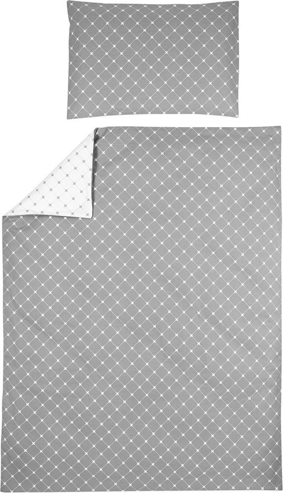 Meyco Baby Kinderbettwäsche Louis Grey, Jersey, 1 teilig, 100x135cm Bild 1