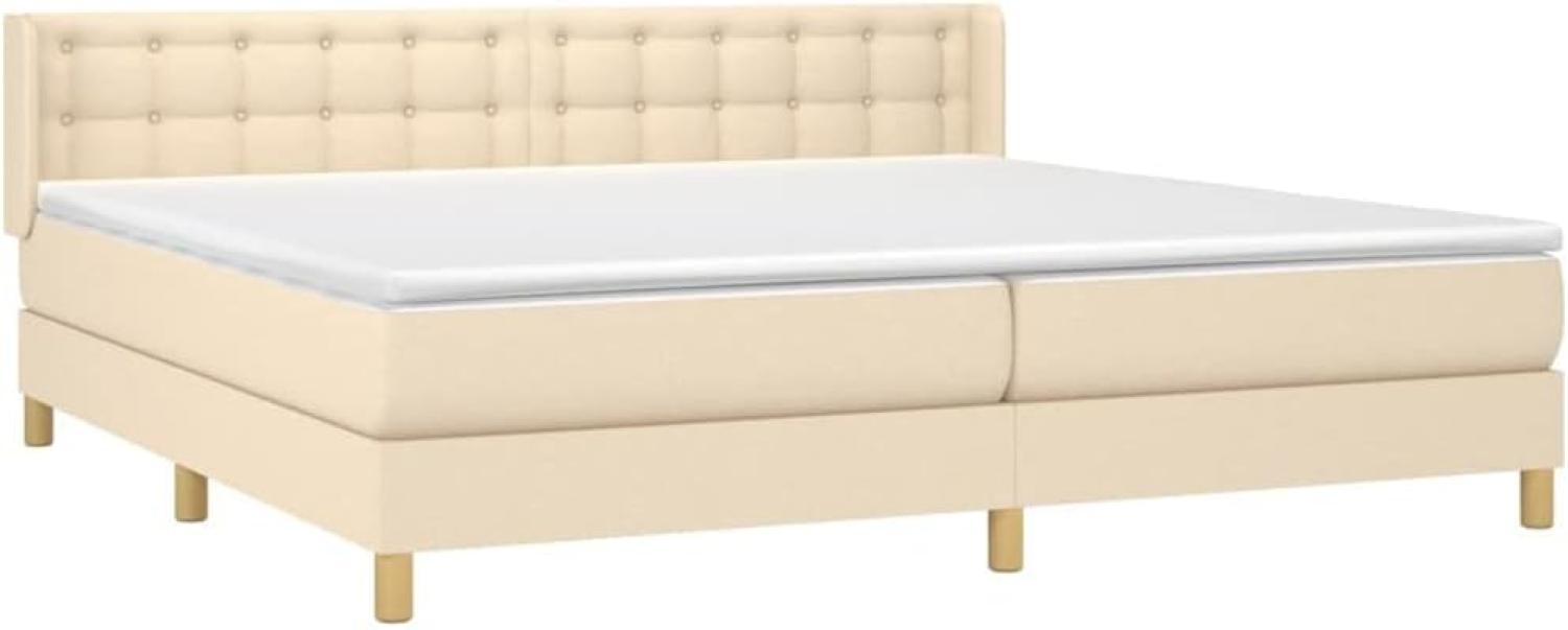 vidaXL Boxspringbett mit Matratze Creme 160x200 cm Stoff Bild 1