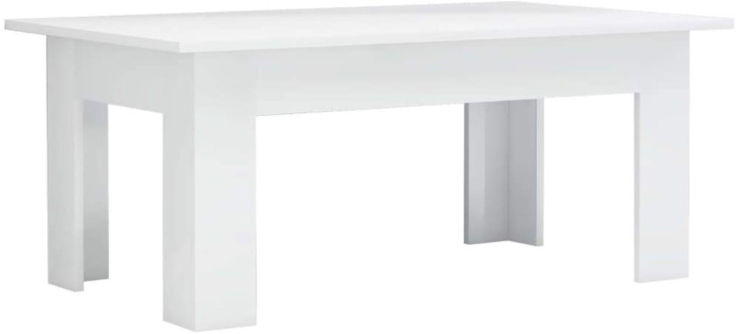 vidaXL Couchtisch Hochglanz-Weiß 100 x 60 x 42 cm Spanplatte [801185] Bild 1