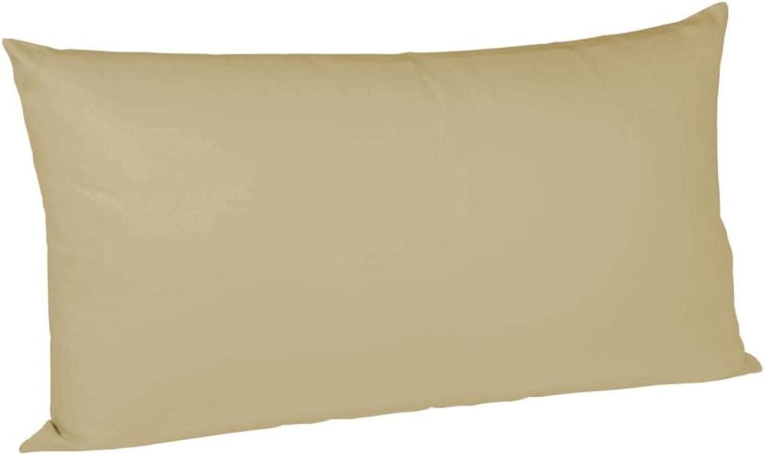 Fleuresse Mako-Satin-Kissenbezug uni colours Farbe beige 2043 40 x 80 cm Bild 1