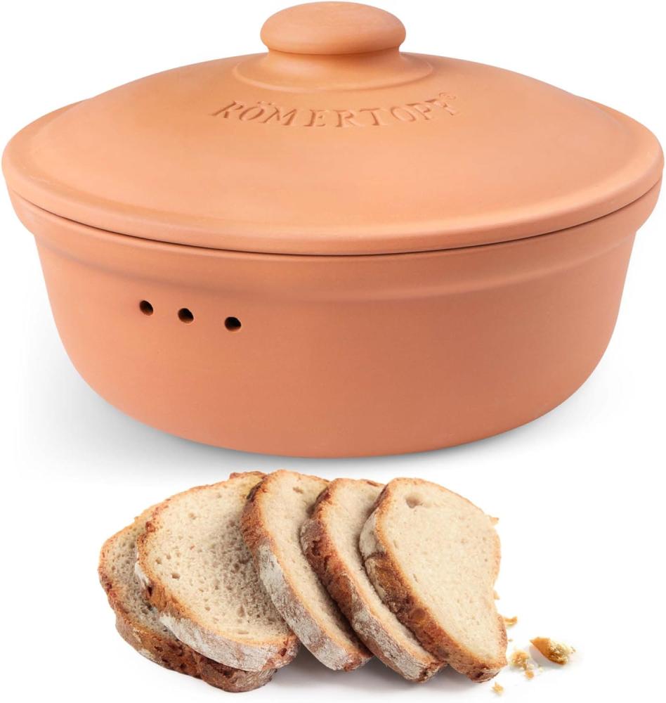 Römertopf Brottopf Rund Thermo Brotkasten Terracotta 30cm Bild 1