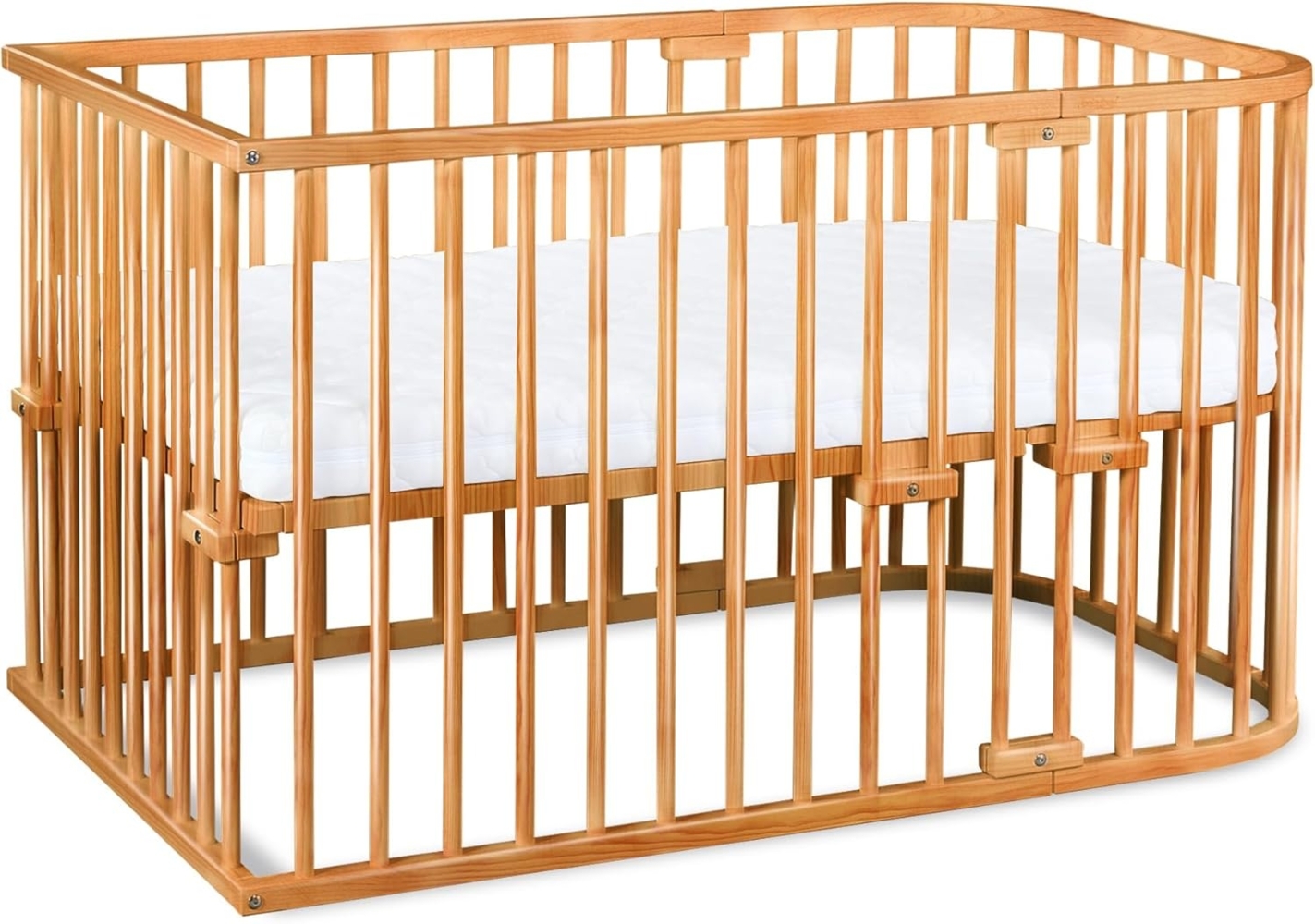 babybay Maxi extra großes Beistellbett aus massivem Buchenholz/Kinderbett Höhe stufenlos verstellbar & umweltfreundlich/Kinderbettset (kernbuche geölt) Bild 1