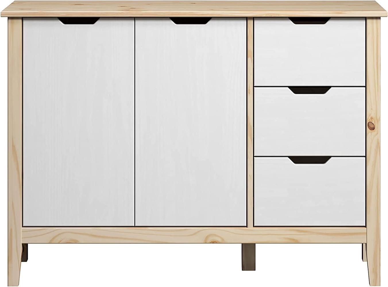 Sideboard Latera in Massivholz Kiefer weiß lackiert 110 cm Bild 1