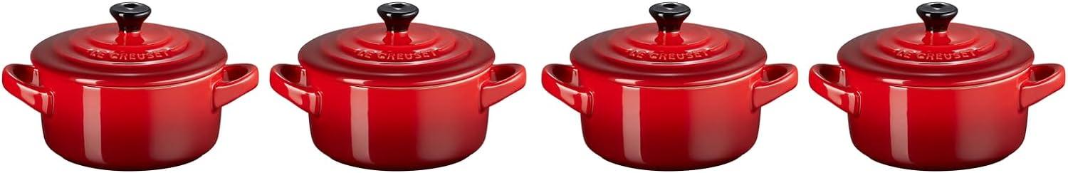 Le Creuset Mini-Cocotte 4er Set Kirschrot - Rot Bild 1