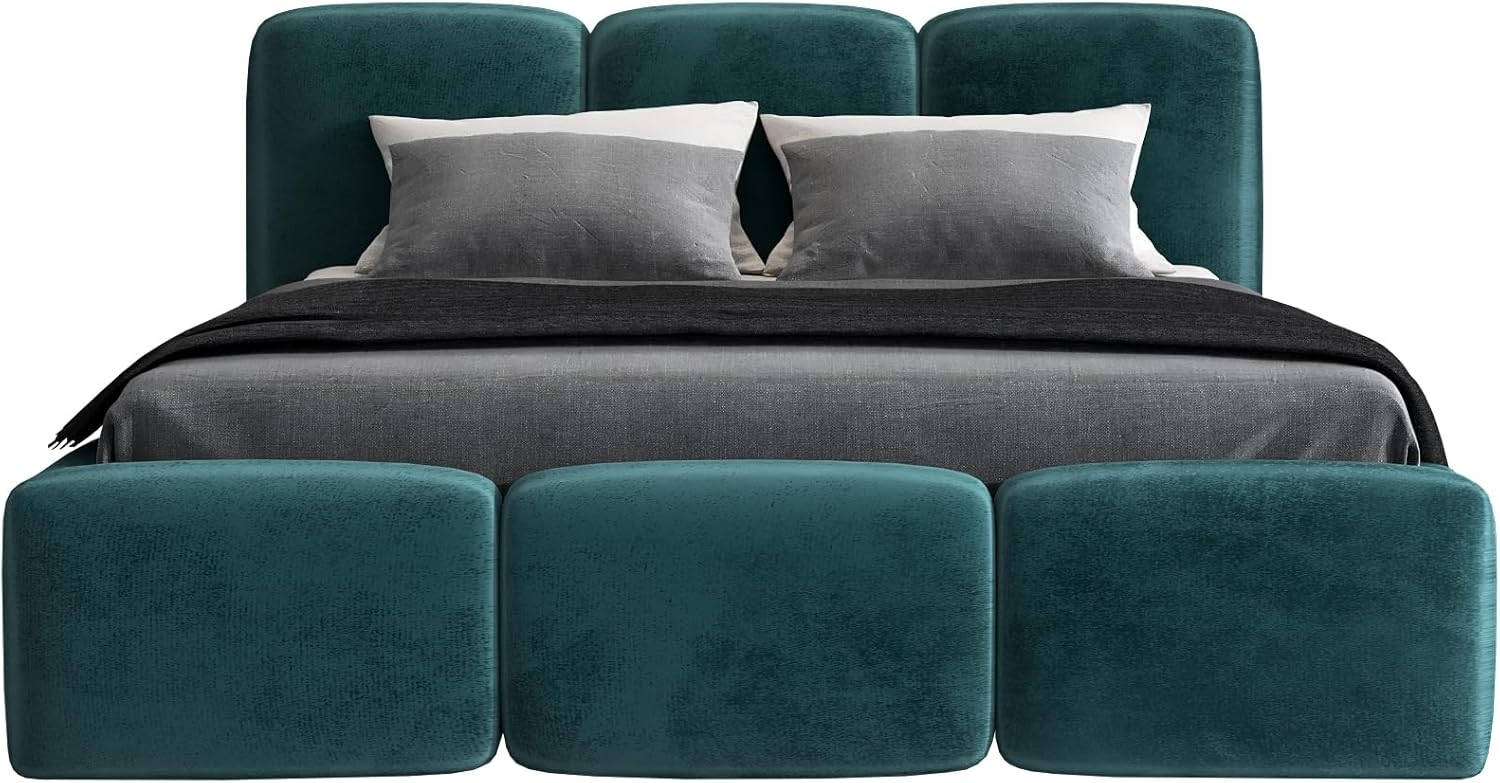 Polsterbett STAR 180x200 ohne Matratze mit Bettkasten und Lattenrost. Farbe: Minze 13 Bild 1