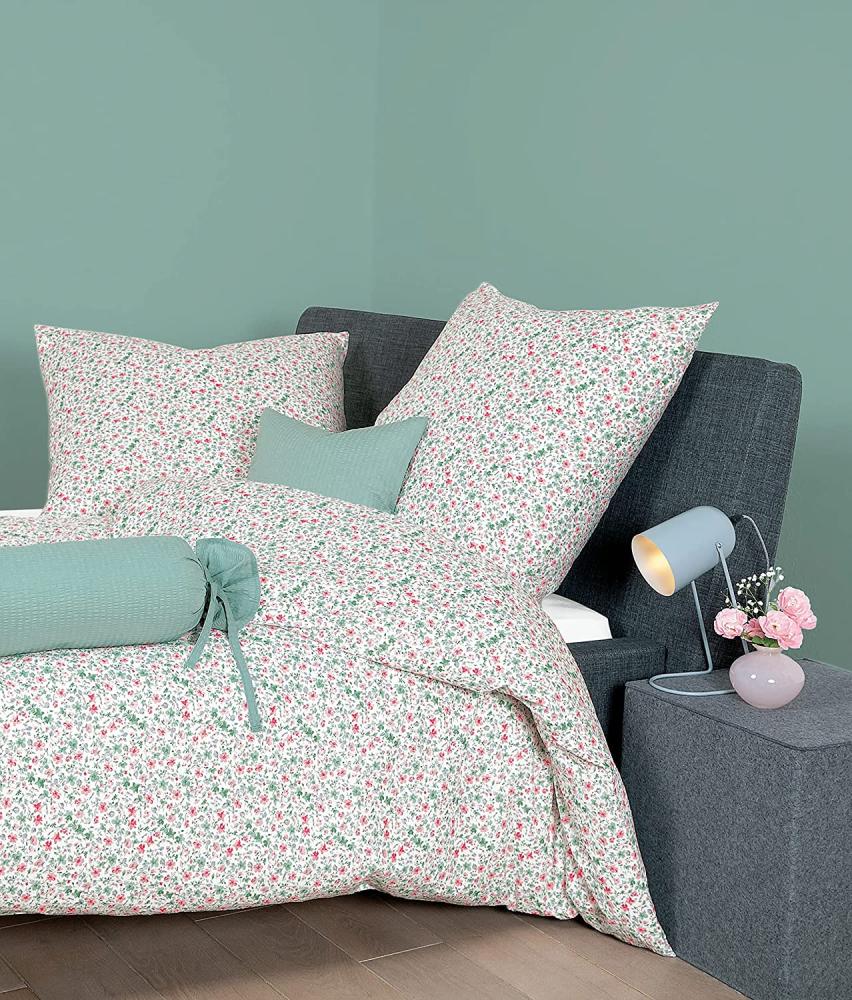 Janine Mako-Soft-Seersucker Bettwäsche 2 teilig Bettbezug 155x220 cm Kopfkissenbezug 80x80 cm Tango 20116-01-512 rot rose Bild 1