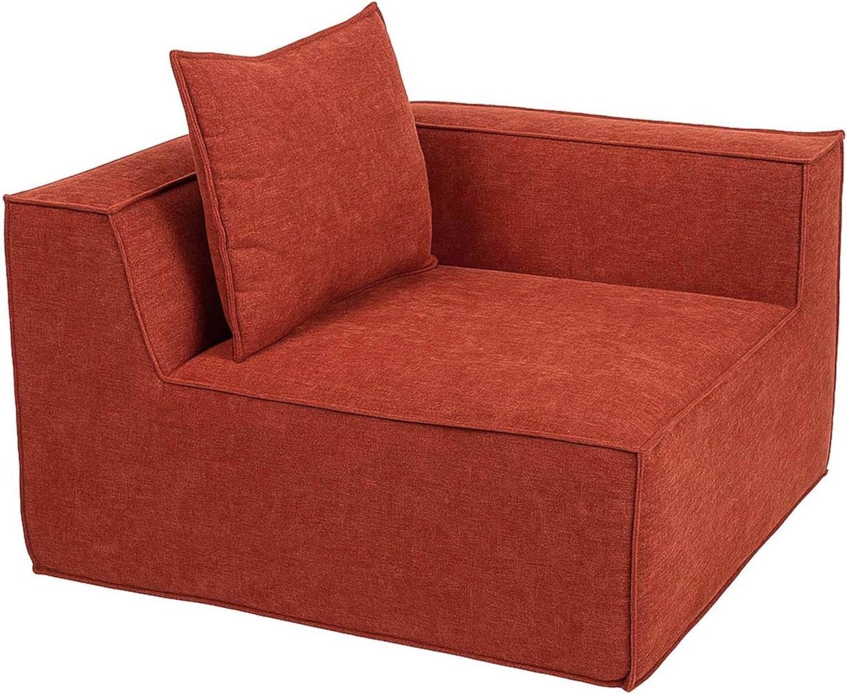 Eckteil/Zubehör für Sofa HWC-O54, Loungesessel Polstersessel Armlehne, Stoff/Textil (300g/m²) 63x97x97cm ~ terrakotta Bild 1