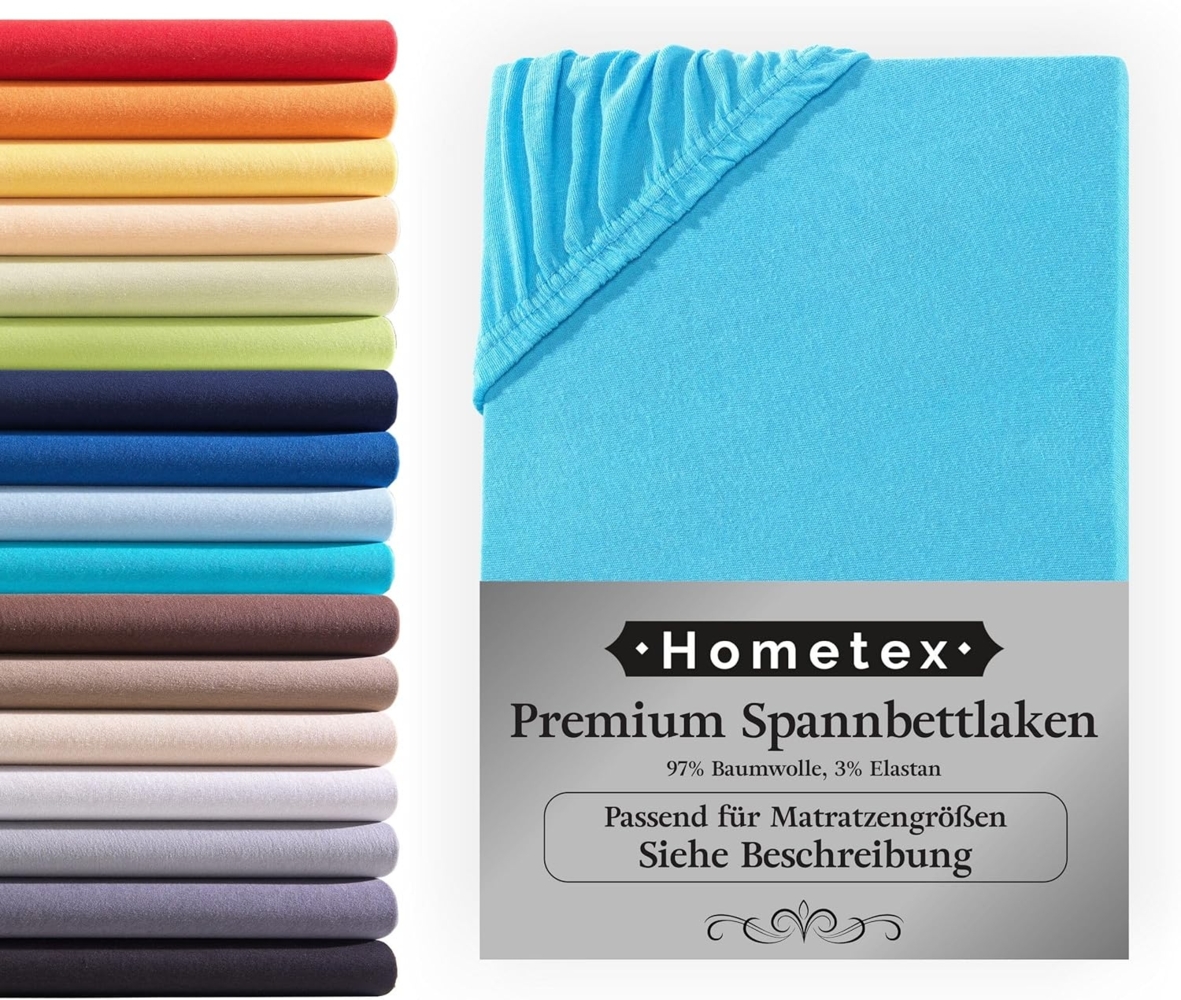 Hometex Premium Textiles Spannbettlaken Premium Boxspringbett Spannbetttuch ideal für Wasserbett und Matratzen, Jersey, Gummizug: Rundumgummizug, Spannbettlaken Premium Qualität 190 g/m², Gekämmte Baumwolle Bild 1