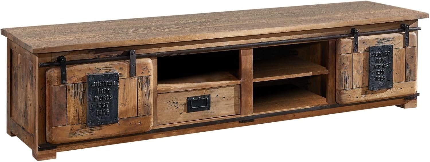 Massivmoebel24 TV-Board (TV-Board Mango 200x55x50 natur lackiert RAILWAY #151) Bild 1