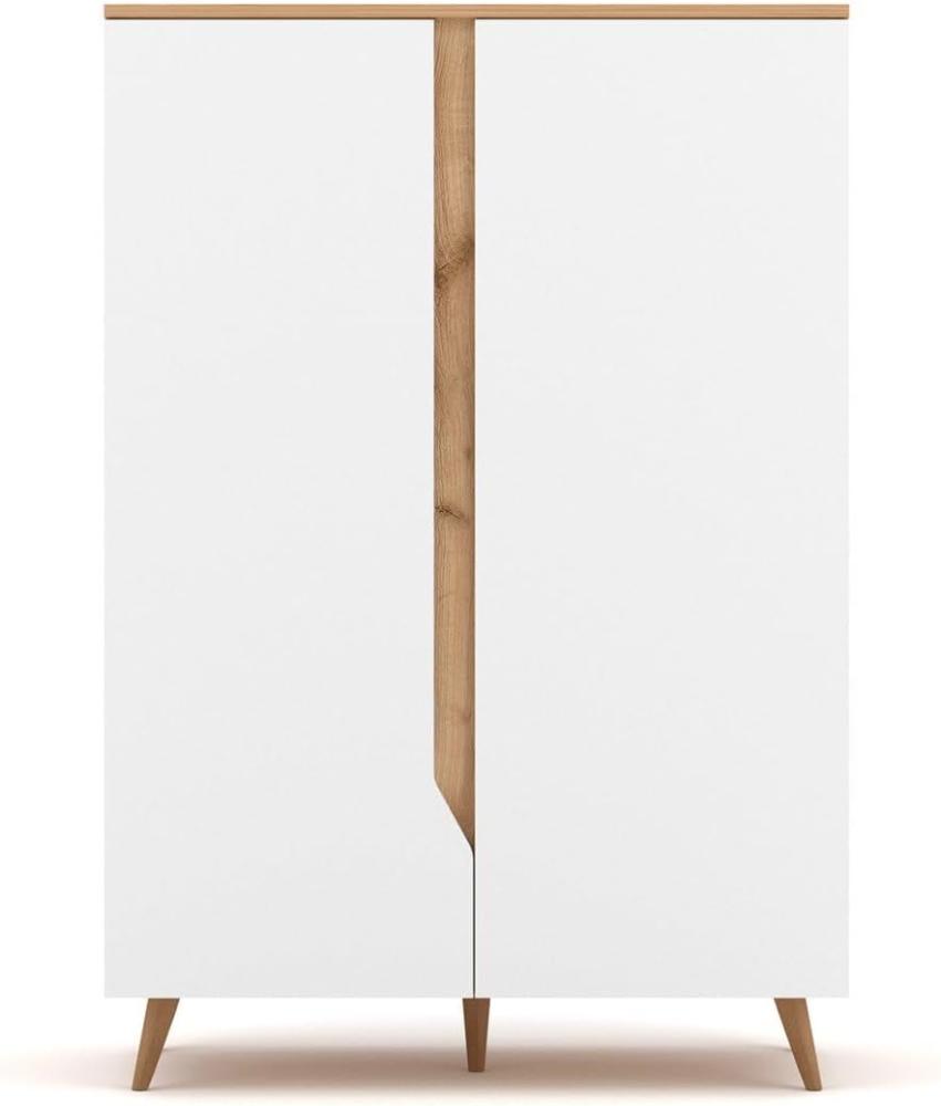 Wohnzimmerschrank 'Daisy', Gold Eiche/Weiß, 90 x 132 x 42 cm Bild 1