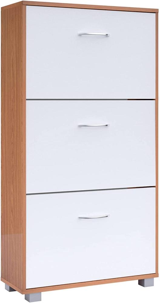 Casaria Schuhschrank (1-St) für 18 Paar Schuhe 3 Klappen Verstellbar 115x60x25cm Kippsicherung Bild 1