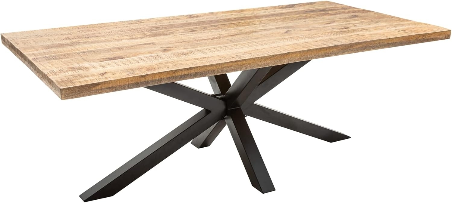 riess-ambiente Esstisch GALAXIE 180cm natur / schwarz · bis 8 Personen, Massivholz · Sternen-Gestell · Industrial · Mangoholz Bild 1