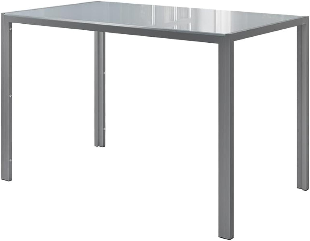 Vicco Esszimmertisch Grand Metall" Grau, 120 x 70 x 75 cm, moderner Esstisch, Glas" Bild 1