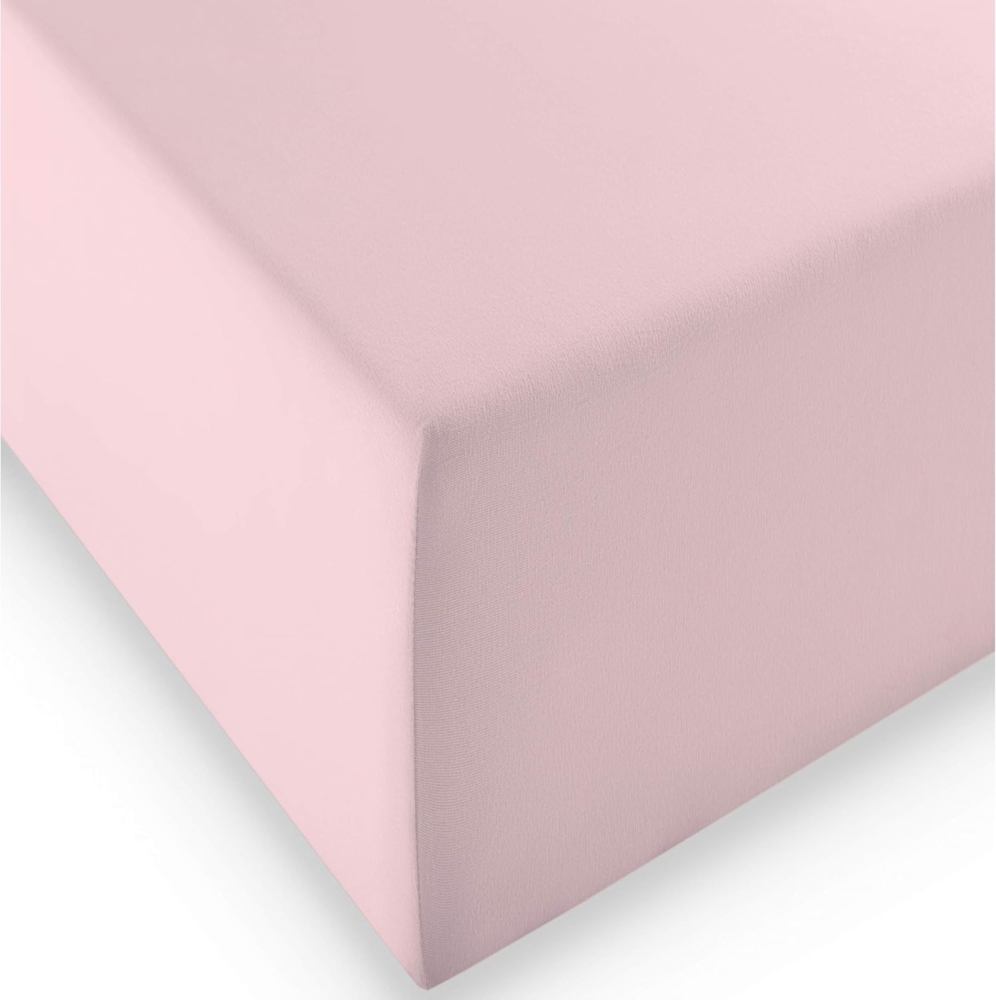 fleuresse 1119 XXL Jersey Stretch Spannbetttuch (96 Prozent Baumwolle, 4 Prozent Elasthan), mit Rumdumgummizug, Ökotex 100, für Matratzen bis 40 cm Höhe, 180x200 - 200x220 cm, rose Bild 1