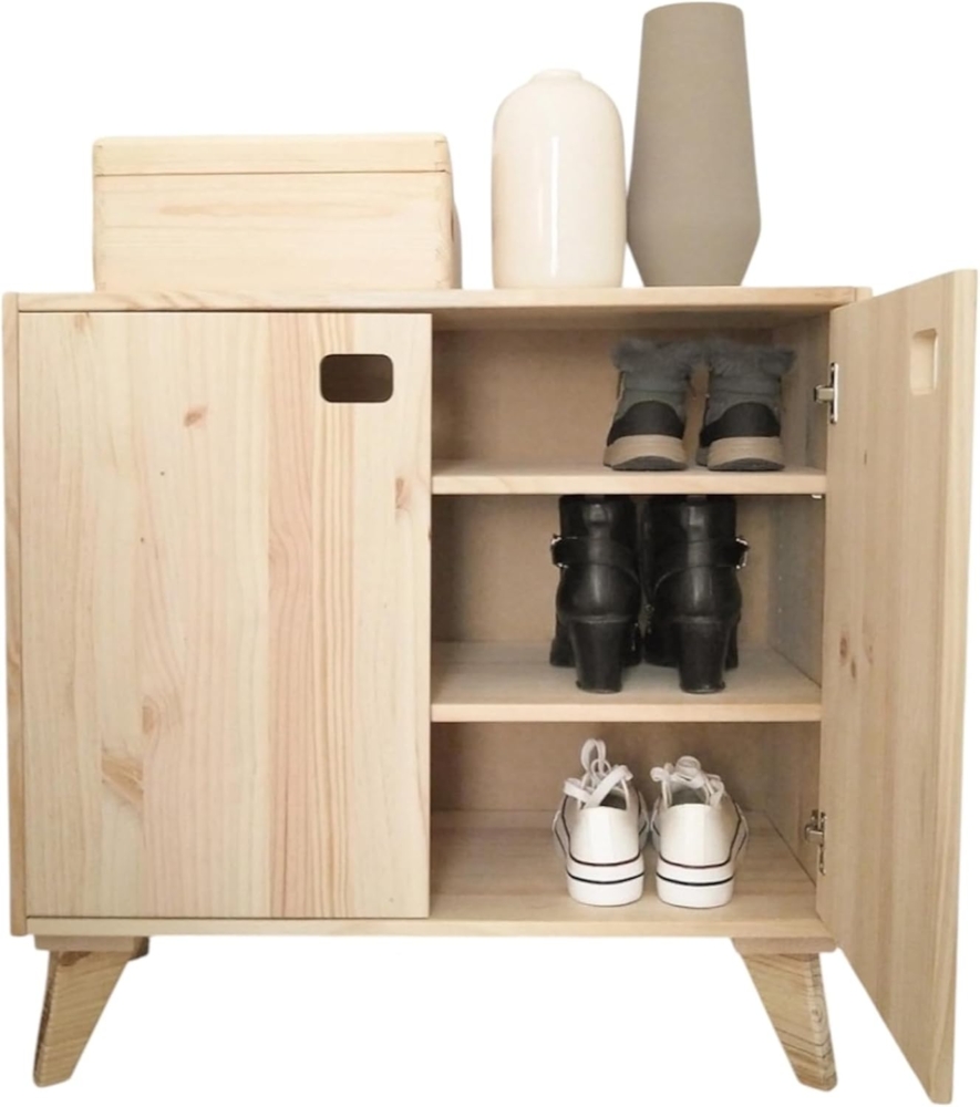 Astigarraga Kit Line Kommode Dinamic Regal-Set "Kommode", Schränkchen mit zwei Türen (Schrankmodul mit Füßen), Unbehandeltes Vollholz aus europäischem Anbau Bild 1