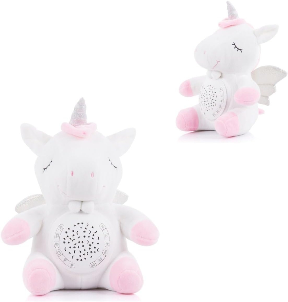 Chipolino Musik Plüschtier Einhorn 12 Melodien, Projektor mit zwei Figuren Timer rosa Bild 1
