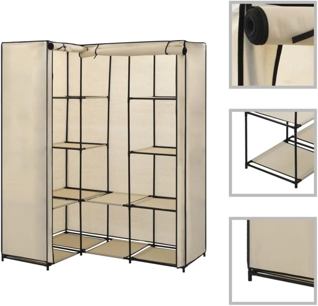 vidaXL Eckkleiderschrank Creme 130 x 87 x 169 cm 282451 Bild 1