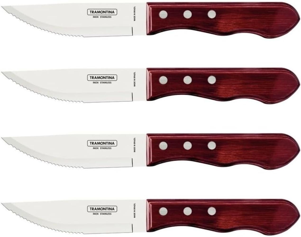 Tramontina 29899-150 Jumbo-Steakmesser-Set, 4-tlg. mit roten Griffen Bild 1