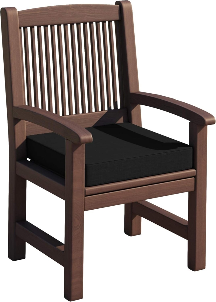 sunnypillow Bankauflage Stuhlkissen mit abnehmbarem Bezug Bankkissen Bankpolster Polsterauflage Auflage für Gartenbank (45 x 45 x 5 cm, Schwarz) Bild 1