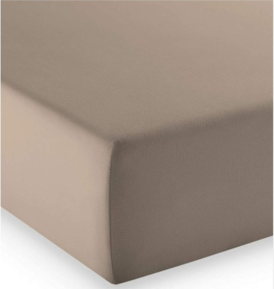 fleuresse Mako-Jersey-Spannlaken Comfort Farbe Taupe 9042 Größe: 100 x 200 cm Bild 1