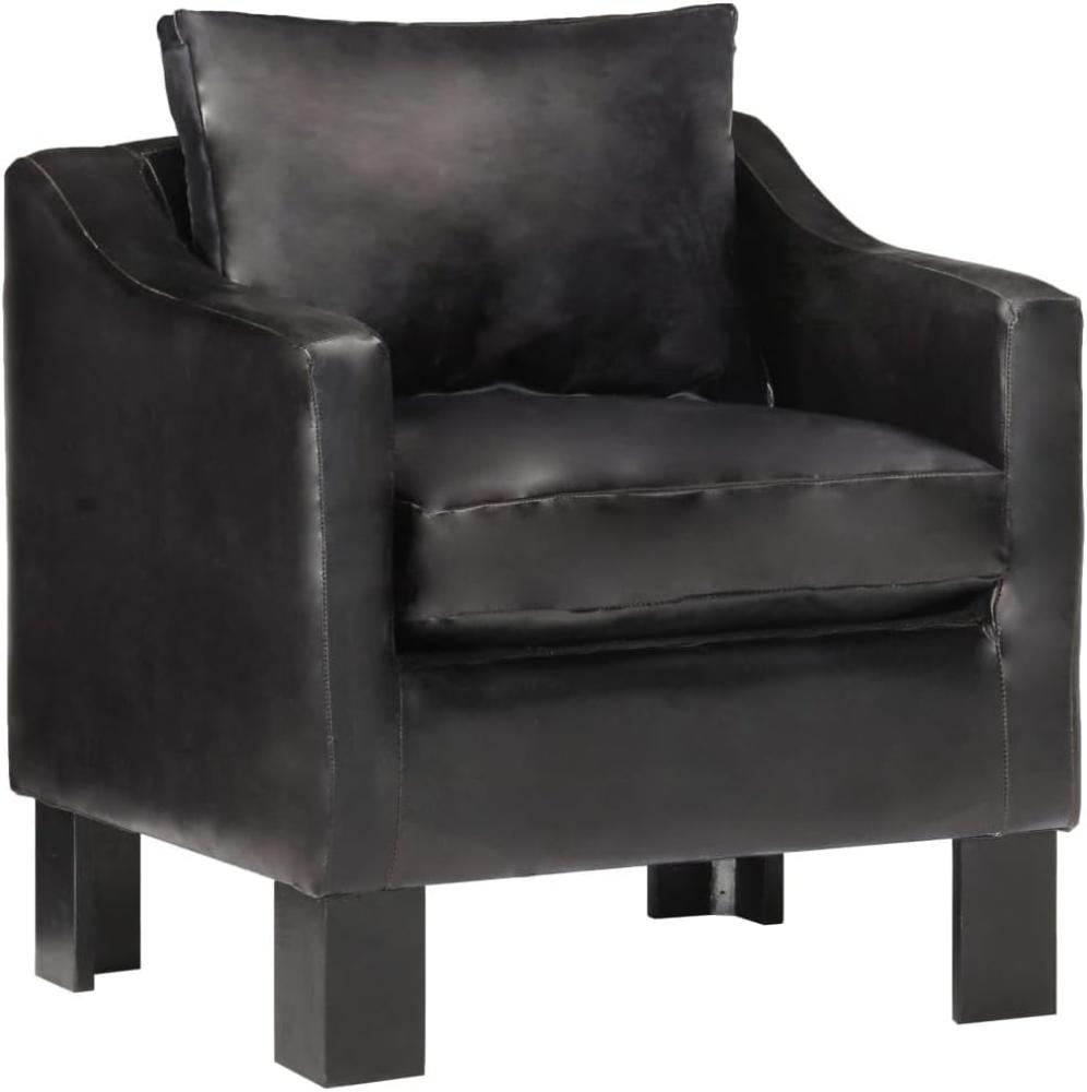 vidaXL Sessel Schwarz Echtleder [286956] Bild 1