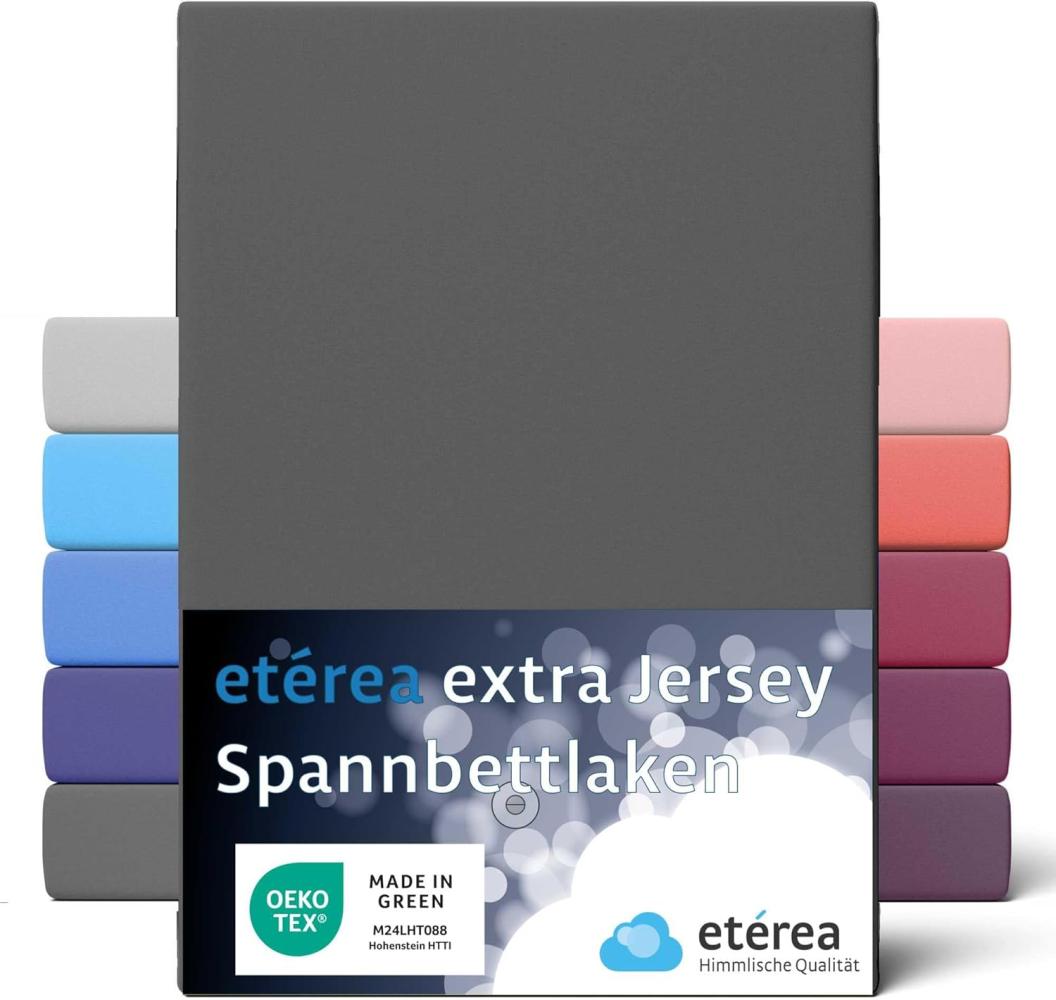 etérea Extra Jersey Spannbettlaken Anthrazit 180x200 - 200x220 cm Bild 1