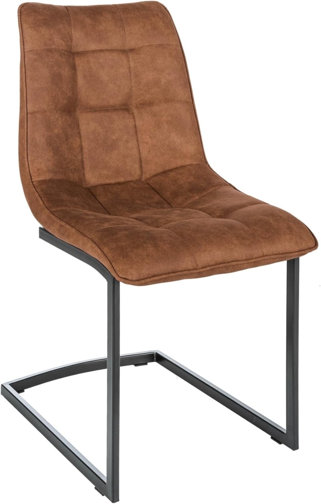 riess-ambiente Freischwinger MIAMI hellbraun, Esszimmer · Microfaser · Metall · Industrial Bild 1
