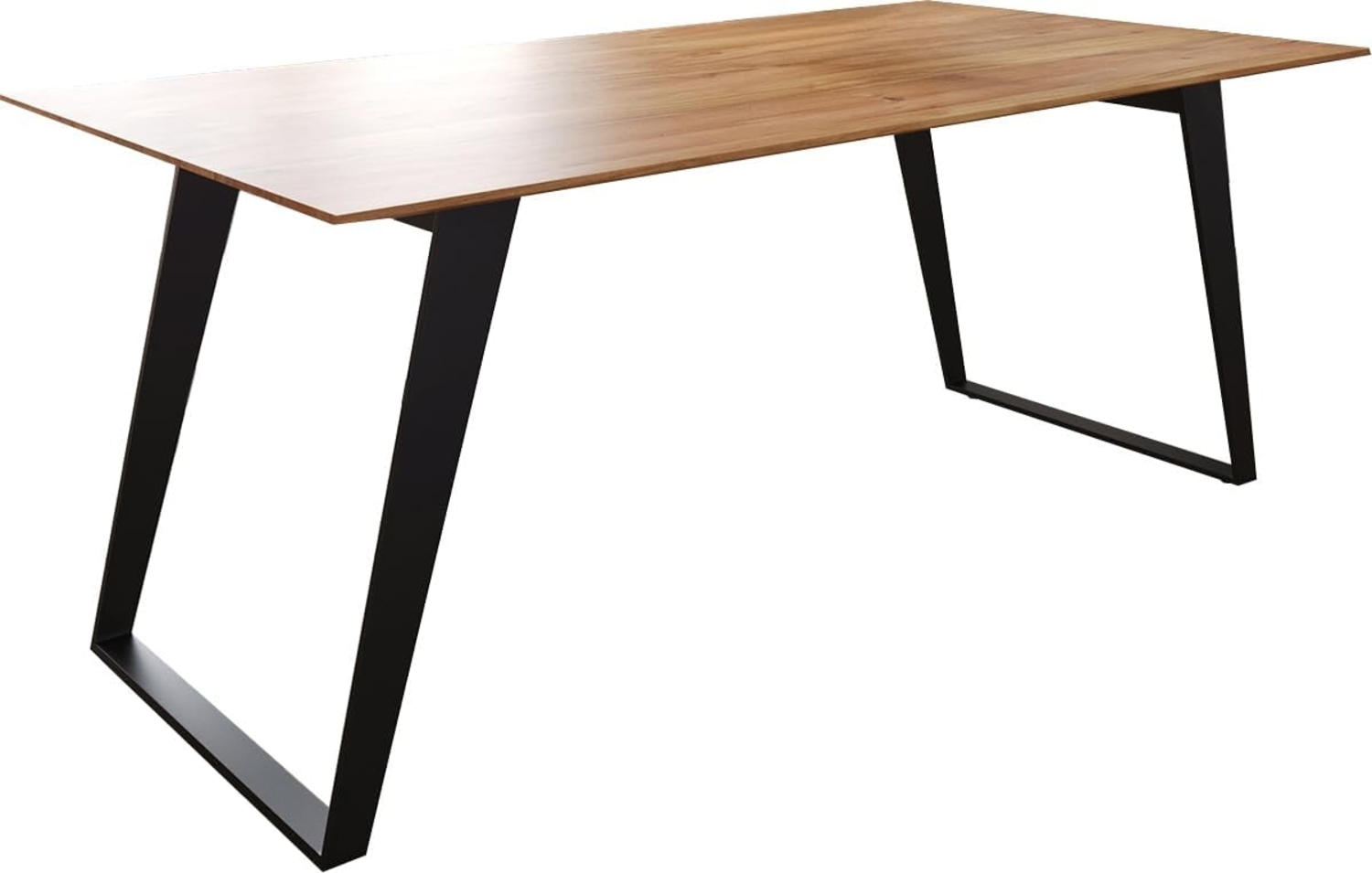 Esstisch Edge 180x90 Akazie Natur Metall Schräg Schwarz Schweizer Kante Bild 1