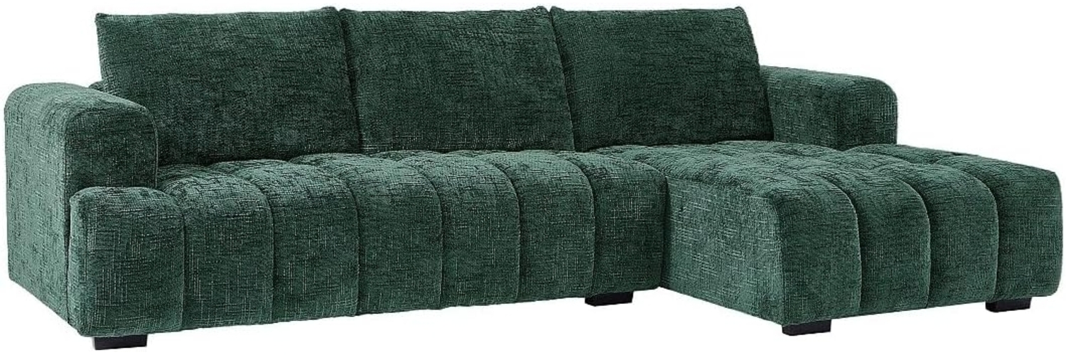 Vente-unique - Ecksofa - Ecke rechts - Strukturstoff - Grün - BENOLA Bild 1
